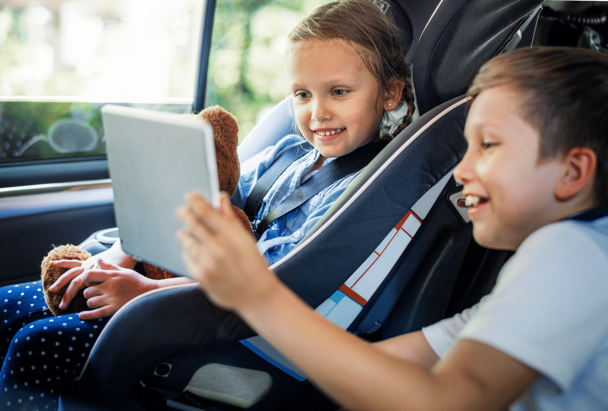What are the main problems families face during car rides?