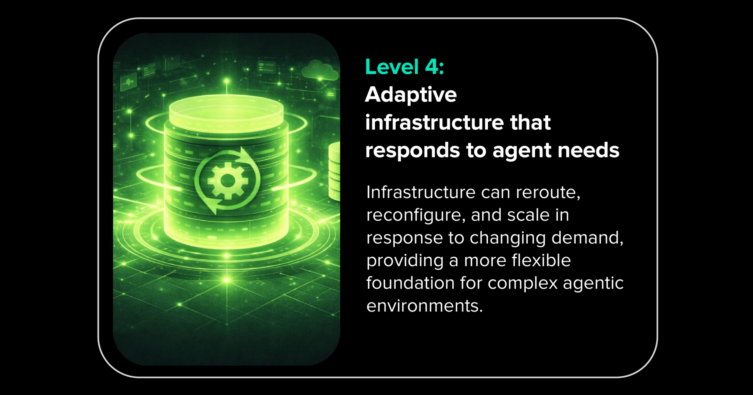 Infrastructure can reroute, reconfigure, and scale in response to changing demand, providing a more flexible foundation for complex agentic environments.